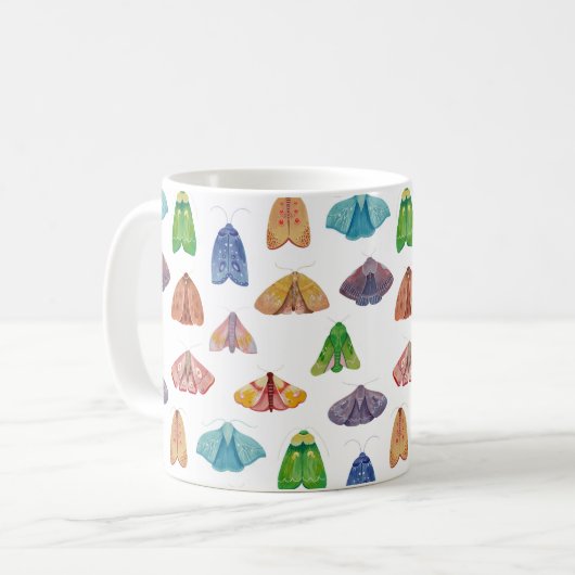 魔法ナイトモスパターン。神秘的な蝶 コーヒーマグカップ (正面左)