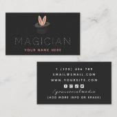 魔法ハットラビットバニー耳マジシャンソーシャルメディア 名刺 (正面/裏面)