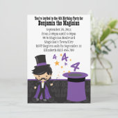 魔法ハット4th誕生日の漫画マジシャン 招待状 (スタンド正面)