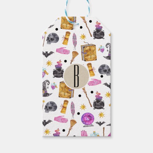 魔法ハロウィーンの水の色お洒落党の好意 ギフトタグ (正面)