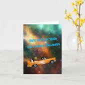 魔法ハロウィーンウィッチカー宇宙グリーティングカード カード (黄色い花)