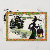 魔法ハロウィーンウィッチ 招待状 (正面/裏面)