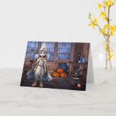 魔法ハローウィンパーティ招待状。カード カード (黄色い花)