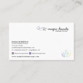 魔法ハンズマッサージセラピスト密教ビジネスCA 名刺 (裏面)