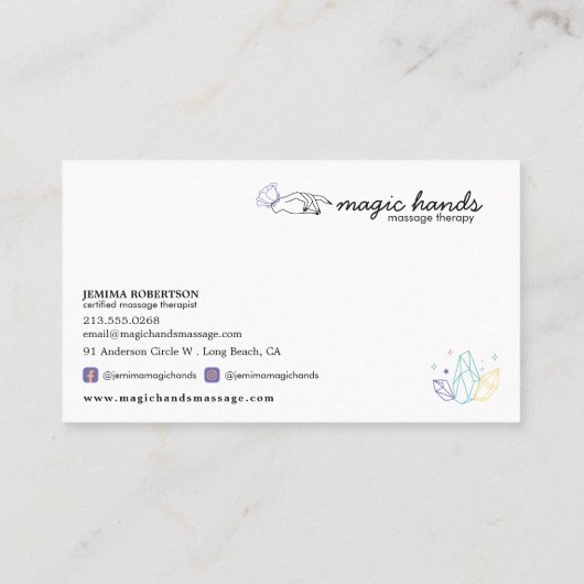 魔法ハンズマッサージセラピスト密教ビジネスCA 名刺 (裏面)
