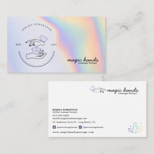 魔法ハンズマッサージセラピスト密教ビジネスCA 名刺 (正面/裏面)