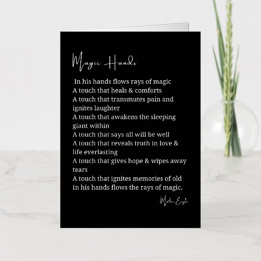 魔法ハンズラブ詩の装飾 箔グリーティングカード (正面)