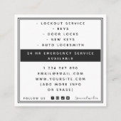 魔法ハンズ&鍵ロックスミスエレガントサービス スクエア名刺 (裏面)