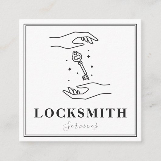 魔法ハンズ&鍵ロックスミスエレガントサービス スクエア名刺 (正面)