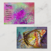 魔法バタフライバイオレット、紫色の黄色い金ゴールドのきらめき 名刺 (正面/裏面)