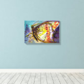 魔法バタフライブラック&ホワイト キャンバスプリント (インサイチュ (ウッドフロア))