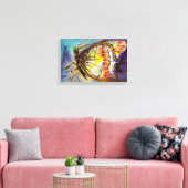 魔法バタフライブラック&ホワイト キャンバスプリント (インサイチュ (リビング))