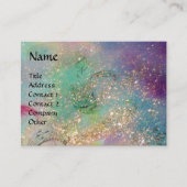 魔法バタフライブルーグリーンイエロー金ゴールドきらめき 名刺 (正面)