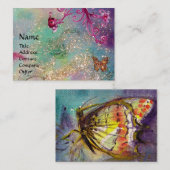 魔法バタフライブルー緑の黄色い金ゴールドのきらめき 名刺 (正面/裏面)