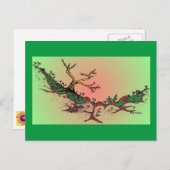 魔法バレーデイトアートハガキ – 緑，ピンク ポストカード (正面/裏面)