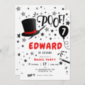 魔法バースデーパーティマジシャン 招待状 (正面/裏面)