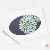 魔法パステルカラーフラワー花びら 楕円形シール (封筒)