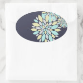 魔法パステルカラーフラワー花びら 楕円形シール (バッグ)