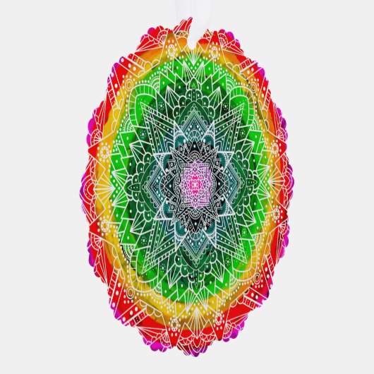 魔法パーソナライズされたのクリスマスマンダラ オーナメントカード (右)