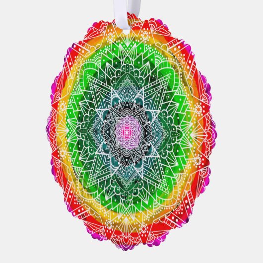 魔法パーソナライズされたのクリスマスマンダラ オーナメントカード (左)