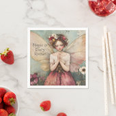 魔法パーソナライズされたのフェアリーお洒落フラワーガーデン スタンダードカクテルナプキン (インサイチュ)