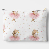 魔法パーソナライズされたの妖精のダッシュント犬ピンク アクセサリーポーチ (裏面)