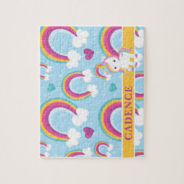 魔法パーソナライズされたの虹の一角獣の子供 ジグソーパズル