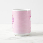 魔法パーソナライズされたピンクグリッターユニコーン顔 コーヒーマグカップ (中央)