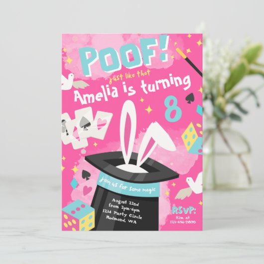 魔法パーティの招待状 |マジシャン招待状 招待状 (スタンド正面)