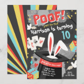 魔法パーティの招待状 |魔法誕生日招待状 招待状 (正面/裏面)