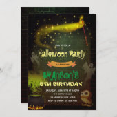 魔法パーティー誕生日の招待 招待状 (正面/裏面)