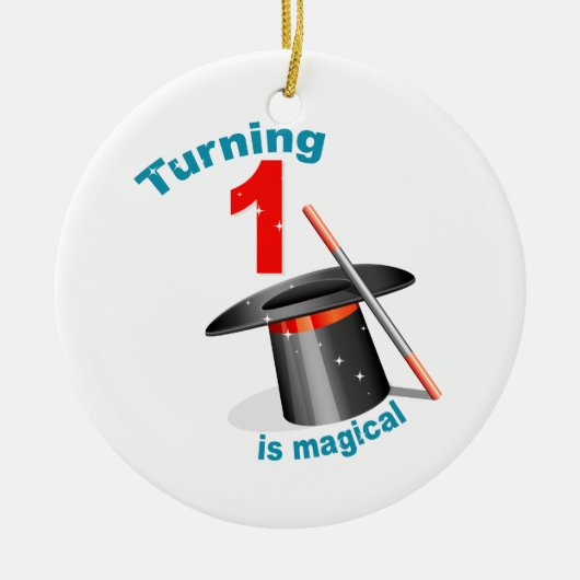 魔法パーティー1st誕生日 セラミックオーナメント (正面)