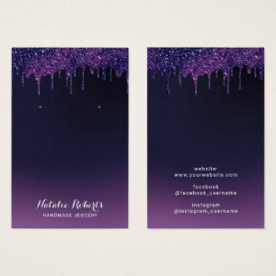 魔法パープルグリッタードリップジュエリーイヤリングディスプレイ