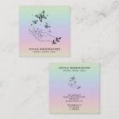 *~*魔法ヒーリングハンズバターリーズパステルレインボー スクエア名刺 (正面/裏面)