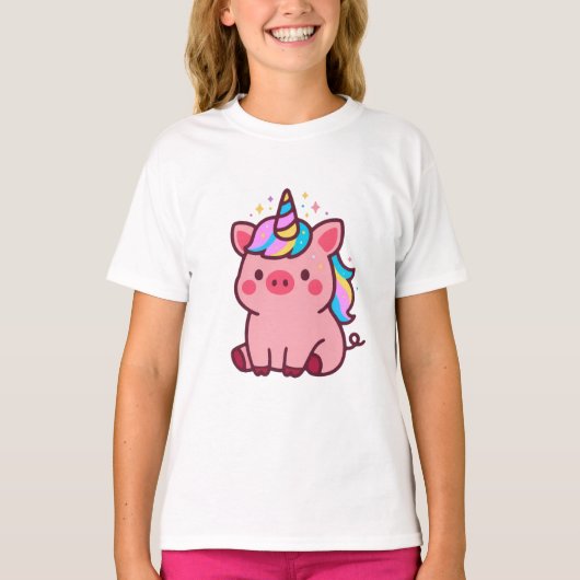 魔法ピグレユニコーンキッズTシャツ Tシャツ (正面)