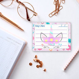 魔法ピンクのユニコーンかわいい背景4" x 3" ポストイット