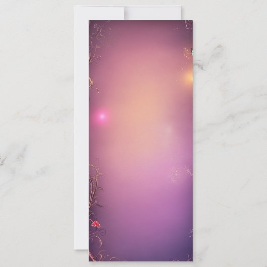 魔法ピンクの魅惑された森のスクロール赤ちゃんシャワー 招待状 (裏面)