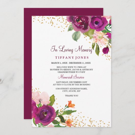 魔法ピンクフローラメモリアルサービス招待状 プログラム (正面/裏面)