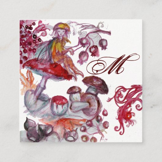魔法ファンタジーモノグラムのフローラ小胞 スクエア名刺 (裏面)