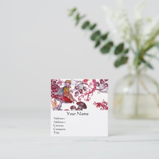 魔法ファンタジーモノグラムのフローラ小胞 スクエア名刺 (スタンド正面)