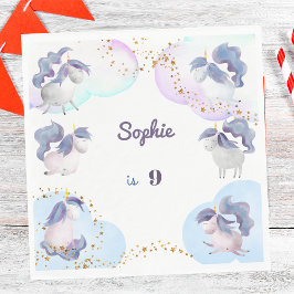 魔法ファンタジーユニコーン子供の誕生日 スタンダードランチョンナプキン