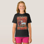 魔法ファンタジー花動物用ユニコーン Tシャツ (正面フル)