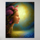 魔法ファンタジー顔太陽ファンタスティック風景 ポスター (正面)