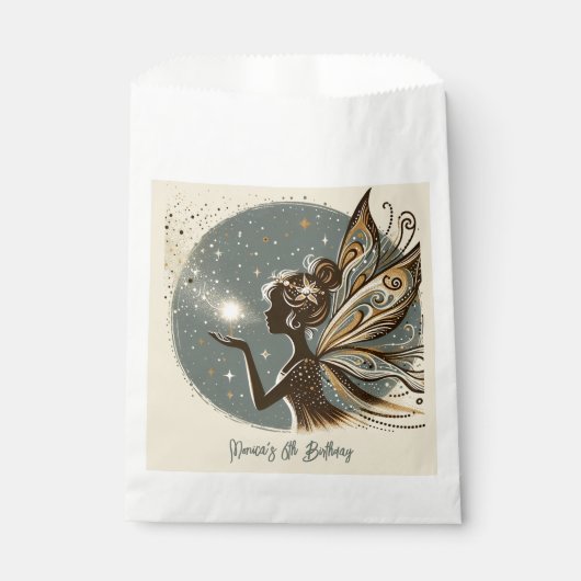 魔法フェアリーのシルエット子供の誕生日 フェイバーバッグ (正面)