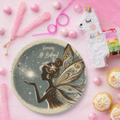 魔法フェアリーのシルエット子供の誕生日 ペーパープレート (パーティー)