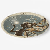 魔法フェアリーのシルエット子供の誕生日 ペーパープレート (アングル)