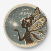 魔法フェアリーのシルエット子供の誕生日 ペーパープレート (正面)