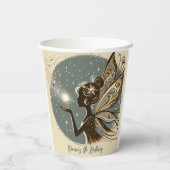 魔法フェアリーのシルエット子供の誕生日 紙コップ (裏面)