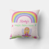 魔法フェアリープリンセス |女パーソナライズされたの子の寝室 クッション (裏面)