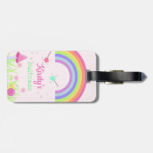 魔法フェアリーレインボー |パーソナライズされた子供/女の子 ラゲッジタグ (裏面横)